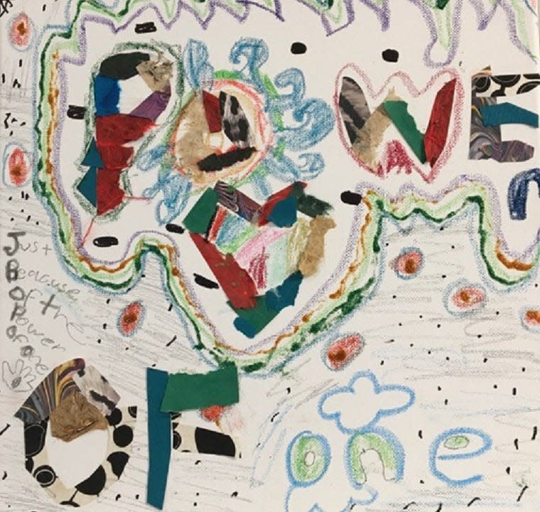 "The Power of One" artwork by Lulu Edwards, of Truro, for a youth art exhibit at Wellfleet Preservation Hall in connection with the ArtPeaceMakers collective's celebration of the Martin Luther King Jr. holiday.