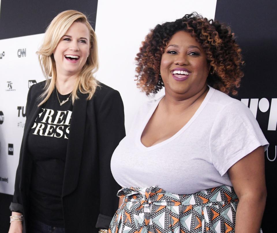 "Full Frontal" correspondents Allana Harkin, left, and Ashley Nicole Black, right, described&nbsp;the tour as "emotional." (Photo: Mike Coppola via Getty Images)