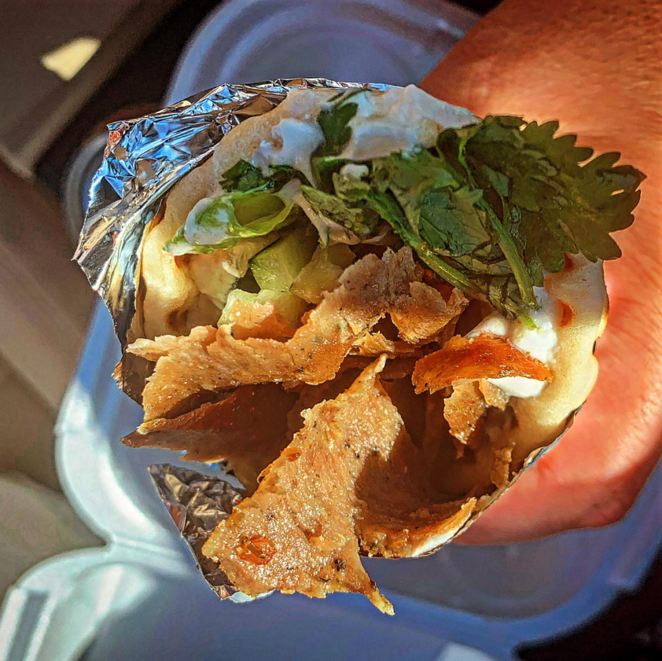 A gyro from Greek Burrito, inside the Florence Mall.