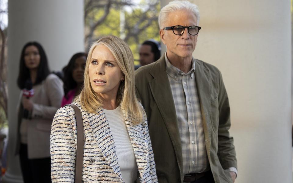 Cheryl Hines with Ted Danson in Curb Your Enthusiasm