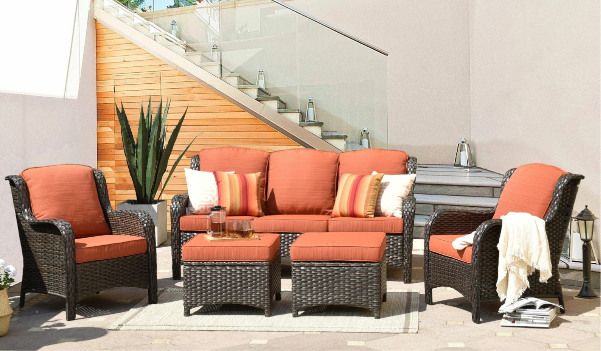 Orange patio set