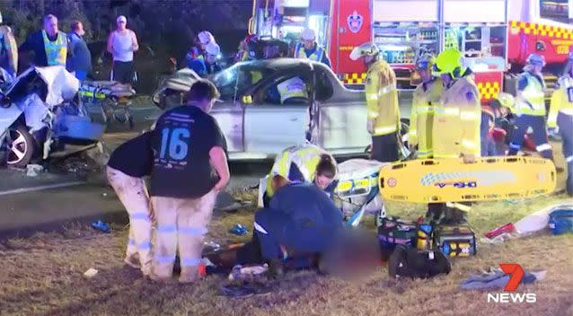 Six people were seriously injured in the collision. Source: 7 News