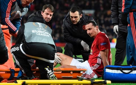 Zlatan Ibrahimovic injured against Anderlecht - Credit: AFP