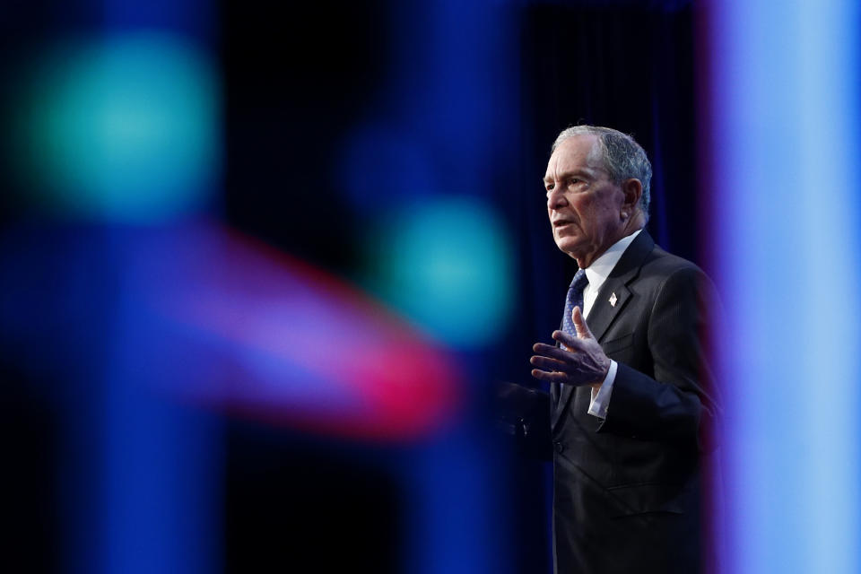 Democratic presidential candidate, former New York City Mayor Michael Bloomberg speaks at the U.S. Conference of Mayors Winter Meeting, Wednesday, Jan. 22, 2020, in Washington. (Photo: Patrick Semansky/AP)