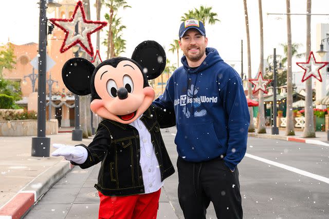 Amy Smith Chris Evans with Mickey Mouse