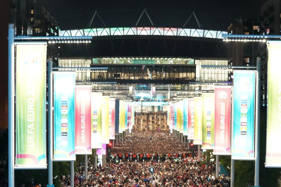 Wembley after the final whistle on Sunday. (PA)