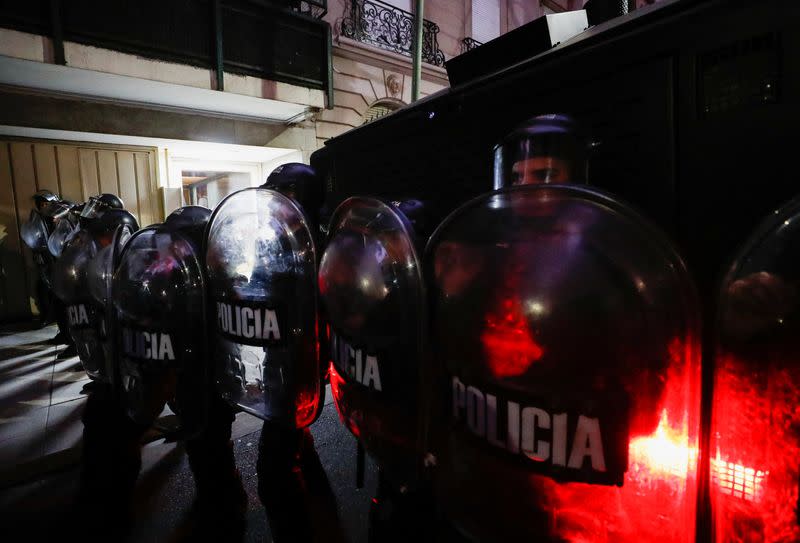 Supporters gather outside Argentina's Vice President Cristina Fernandez de Kirchner's house, in Buenos Aires