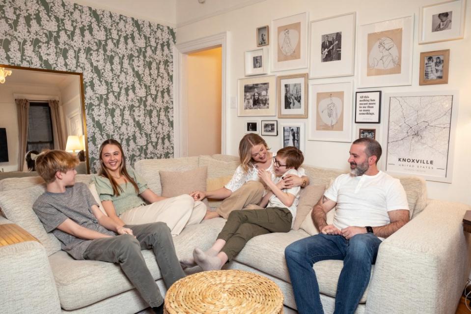 The Miller family in their living room. OLGA GINZBURG FOR THE NEW YORK POST