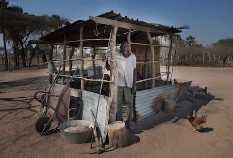 Edward Tumedi survived two elephant attacks and recently shot one that had damaged his fences on his farm - Credit: Eddie Mulholland&nbsp;