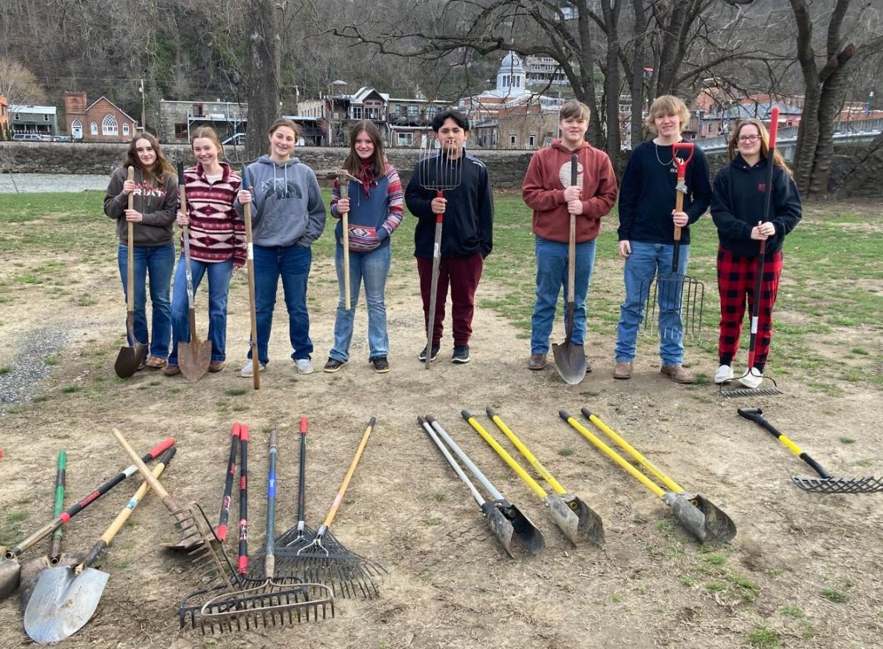 Madison High students assisted with a streambank restoration project on Blannahassett Island March 8.