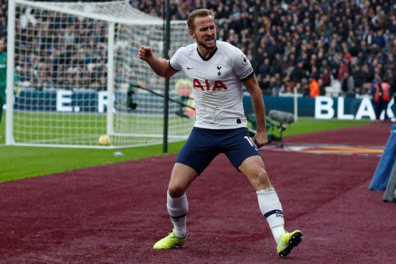 Kane celebrates his goal (AFP via Getty Images)