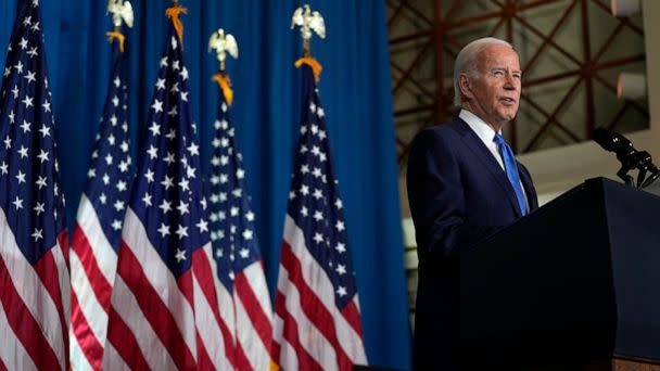 PHOTO: President Joe Biden speaks about threats to democracy ahead of next week's midterm elections at the Columbus Club in Union Station, near the U.S. Capitol. Nov. 2, 2022. (Alex Brandon/AP)