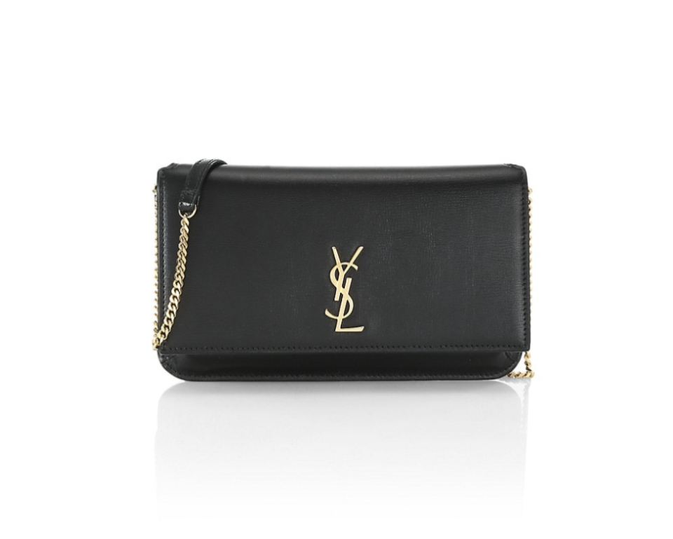 Saint Laurent Leather Crossbody Phone Holder