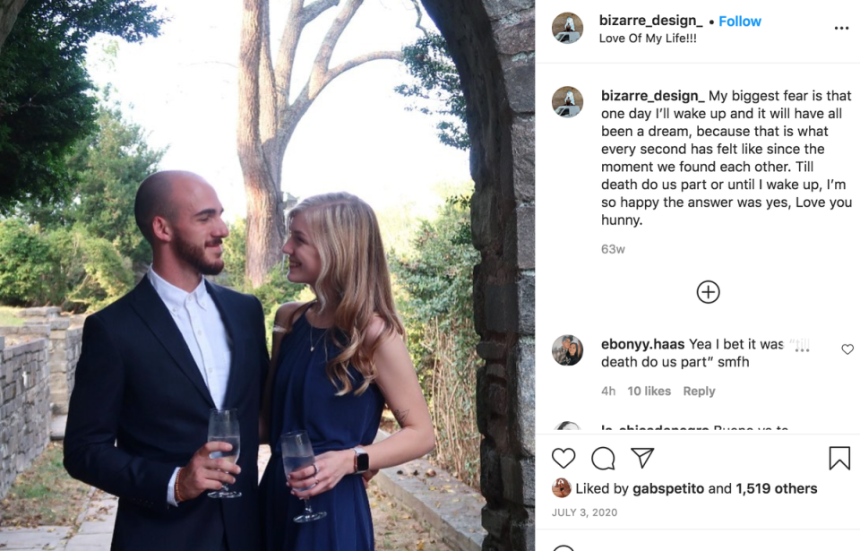 Mr Laundrie’s ‘Til death do us part’ comment’ has attracted significant interest from online followers of the case (Instagram)