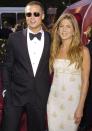 <p>Next up was Jennifer Aniston. Sigh. We'll always have a soft spot for these two. The pair were set up on a blind date by their agents and married in 2000 after dating for two years. In 2005, the golden couple announced their separation, with rumours persisting that Brad left Jen for Angelina Jolie.</p>