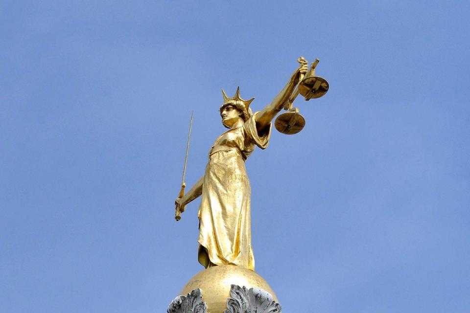 The statue of Lady Justice on the dome of the Old Bailey  (PA Archive)