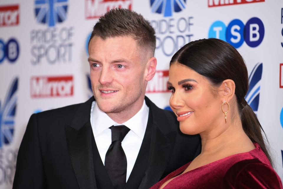 Jamie Vardy and Rebekah Vardy attending Pride of Sport Awards, Grosvenor House Hotel, London.