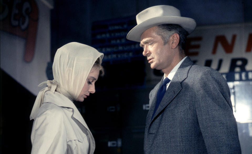 Audrey Hepburn and Buddy Ebsen in 1961's Breakfast at Tiffany's