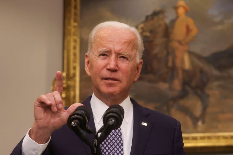 FILE PHOTO: U.S. President Joe Biden speaks about Afghanistan at the White House in Washington