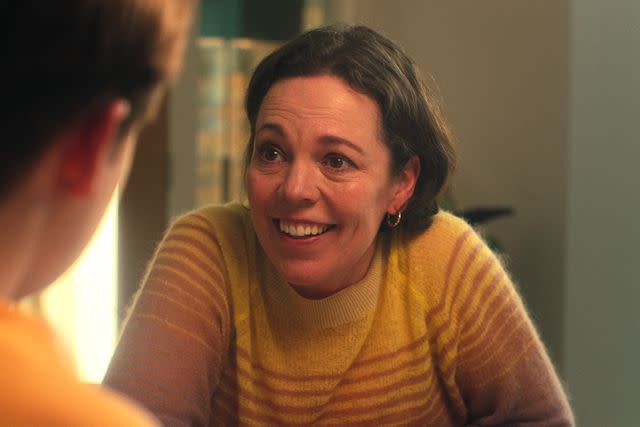 <p>Netflix</p> Olivia Colman's Sarah Nelson in 'Heartstopper' season 1