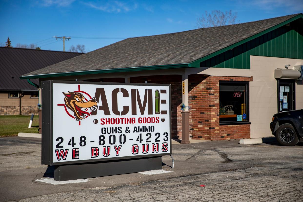 The Acme Shooting Goods store in Oxford, Mich. on Dec.4, 2021.