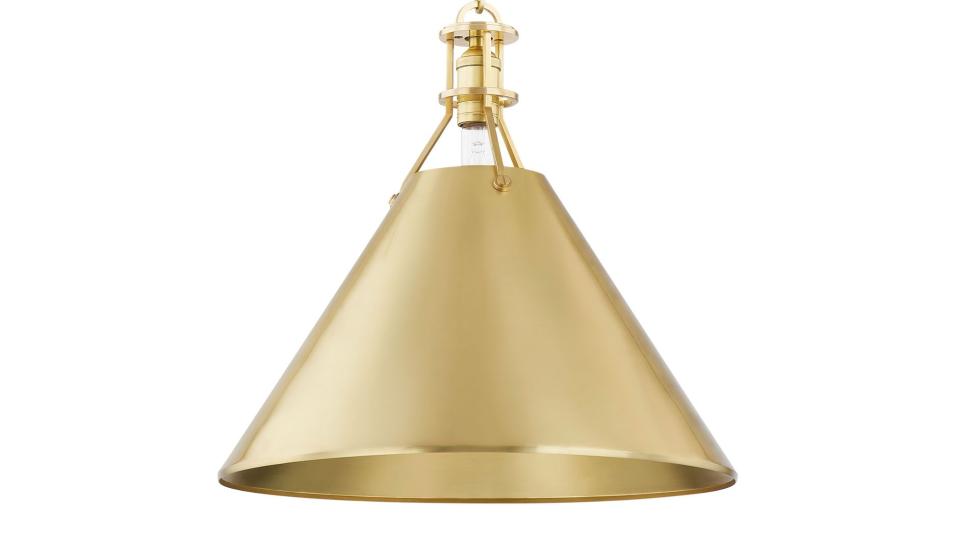 cone pendant lamp in gold metal