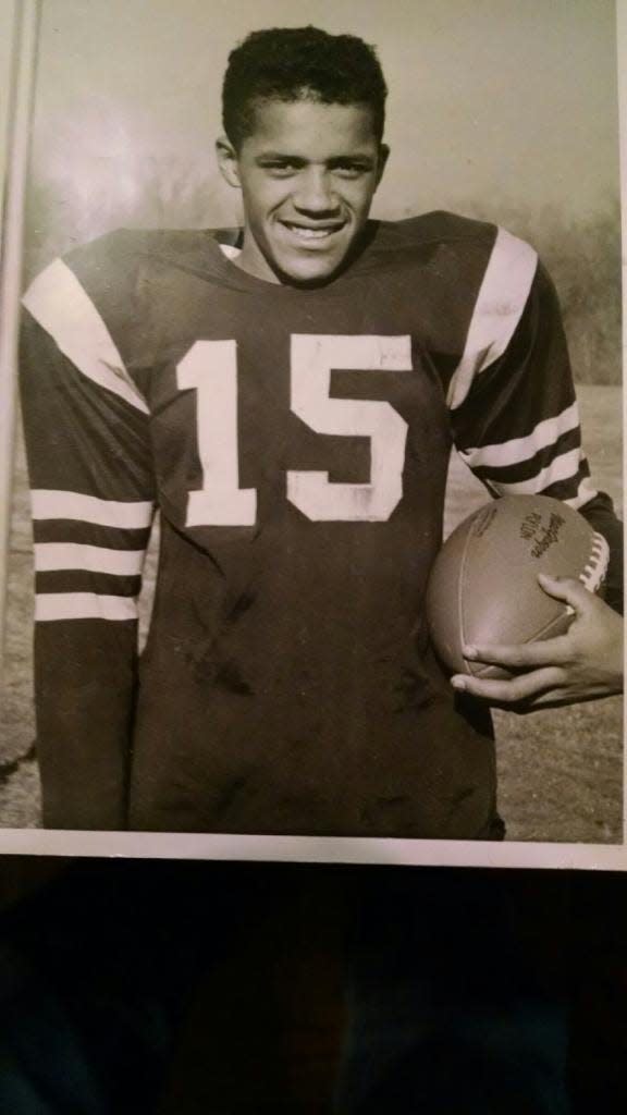 Mickey Antunes in his football uniform is destined for a music career.