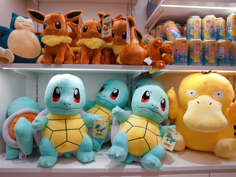 Pokemon toys are seen sold at the Incity shopping mall on November 28, 2021 in Shanghai, China.