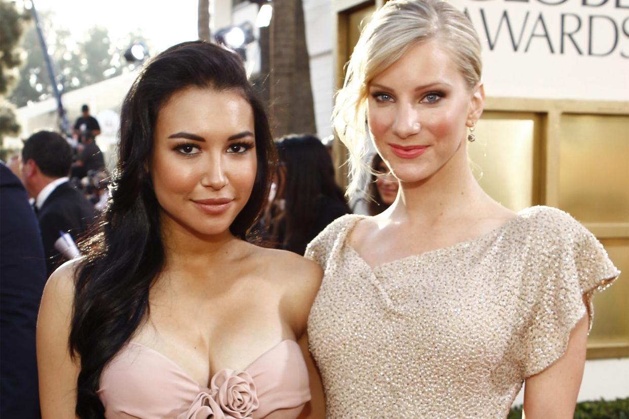 68th ANNUAL GOLDEN GLOBE AWARDS -- Pictured: (l-r) Naya Rivera, Heather Morris arrive at the 68th Annual Golden Globe Awards held at the Beverly Hilton Hotel on January 16, 2011 (Photo by Trae Patton/NBCU Photo Bank/NBCUniversal via Getty Images via Getty Images)