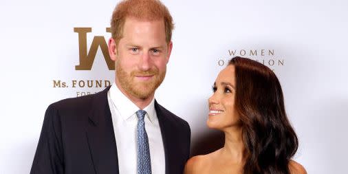 Meghan Markle Hit the Red Carpet in a Showstopping Gold Strapless Gown