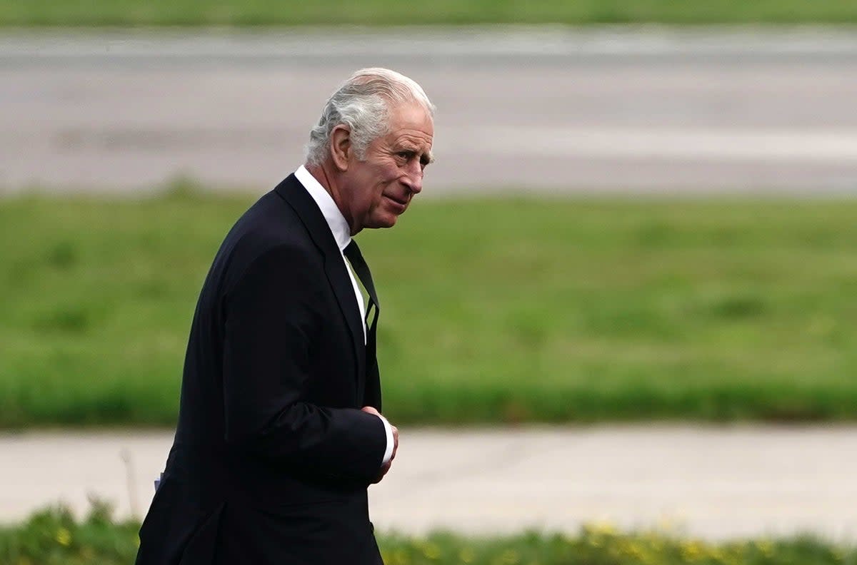 King Charles III at Aberdeen Airport (Aaron Chown/PA) (PA Wire)