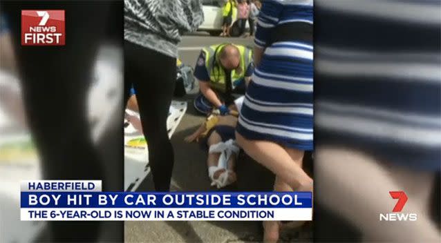 A six-year-old was hit by a car in Sydney's inner west. Picture: 7 News