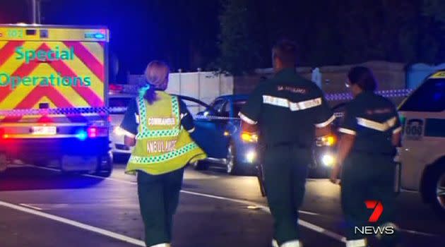 7News: Police at the scene where the body was found at Prospect, Sunday night.