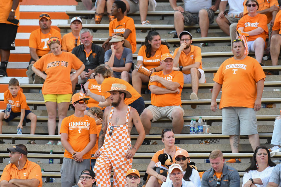 Tennessee Volunteers fans during the second half of the game against the Georgia State Panthers at Neyland Stadium. Georgia State won 38 to 30. (USAT)