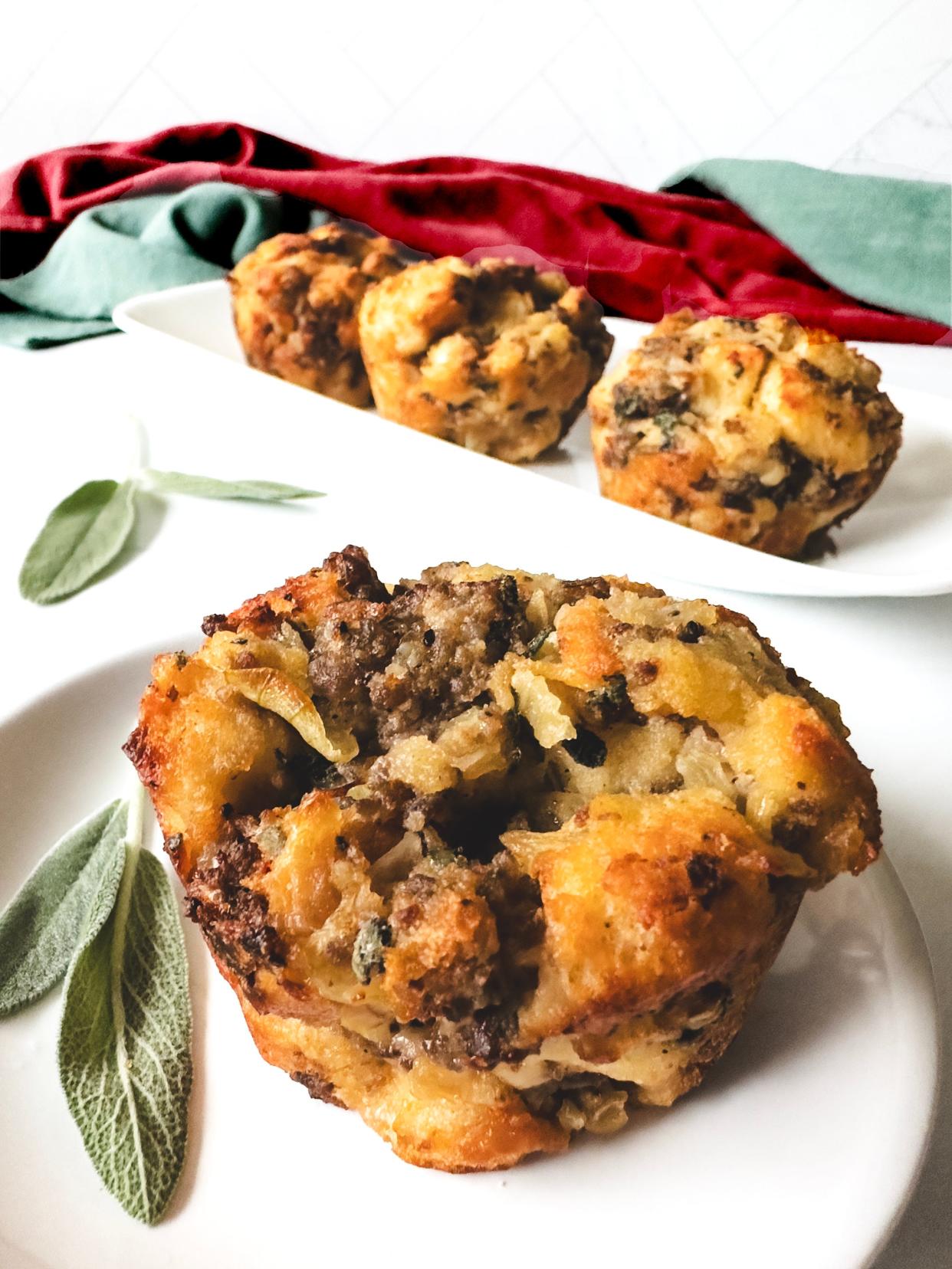 Customize these Stuffing Muffins to suit your preferences, adding your favorite herbs and spices or celery or even adding a touch of dried fruit for a hint of sweetness.