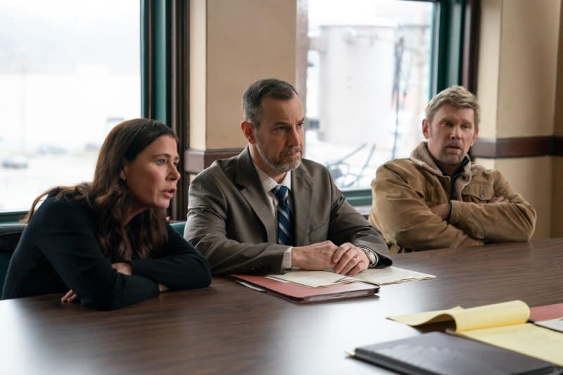 Left to right, Maura Tierney, Jon Osbeck and Mark Pellegrino star in "American Rust: Broken Justice." Photo courtesy of Prime Video