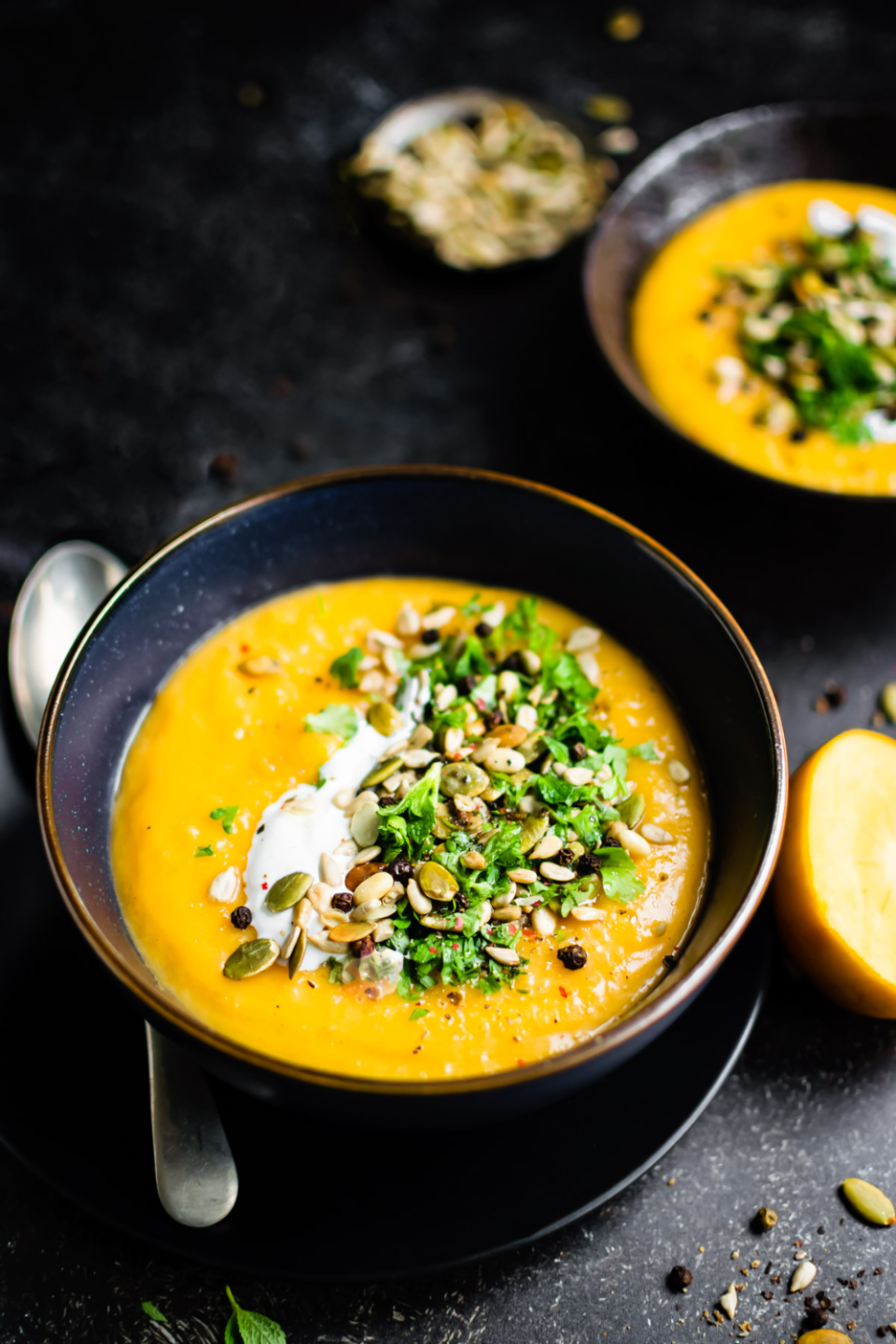 Persimmon butternut squash soup