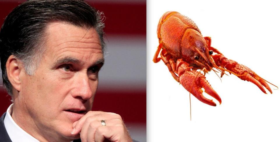 We never would have thought, but blogger Gabriel Frankel actually makes a pretty good case <a href="http://www.huffingtonpost.com/gabriel-frankel/why-mitt-romney-reminds-m_b_1859297.html">when he argues</a>, "Romney is the type of lobster you'd get at Red Lobster, not the freshly caught ones by the Maine seashore." LOL.