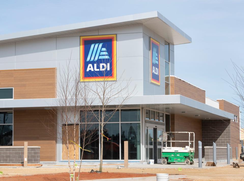 The ALDI supermarket under construction at the corner of U.S. 98 and Ortega Street in Navarre is pictured Jan. 10.