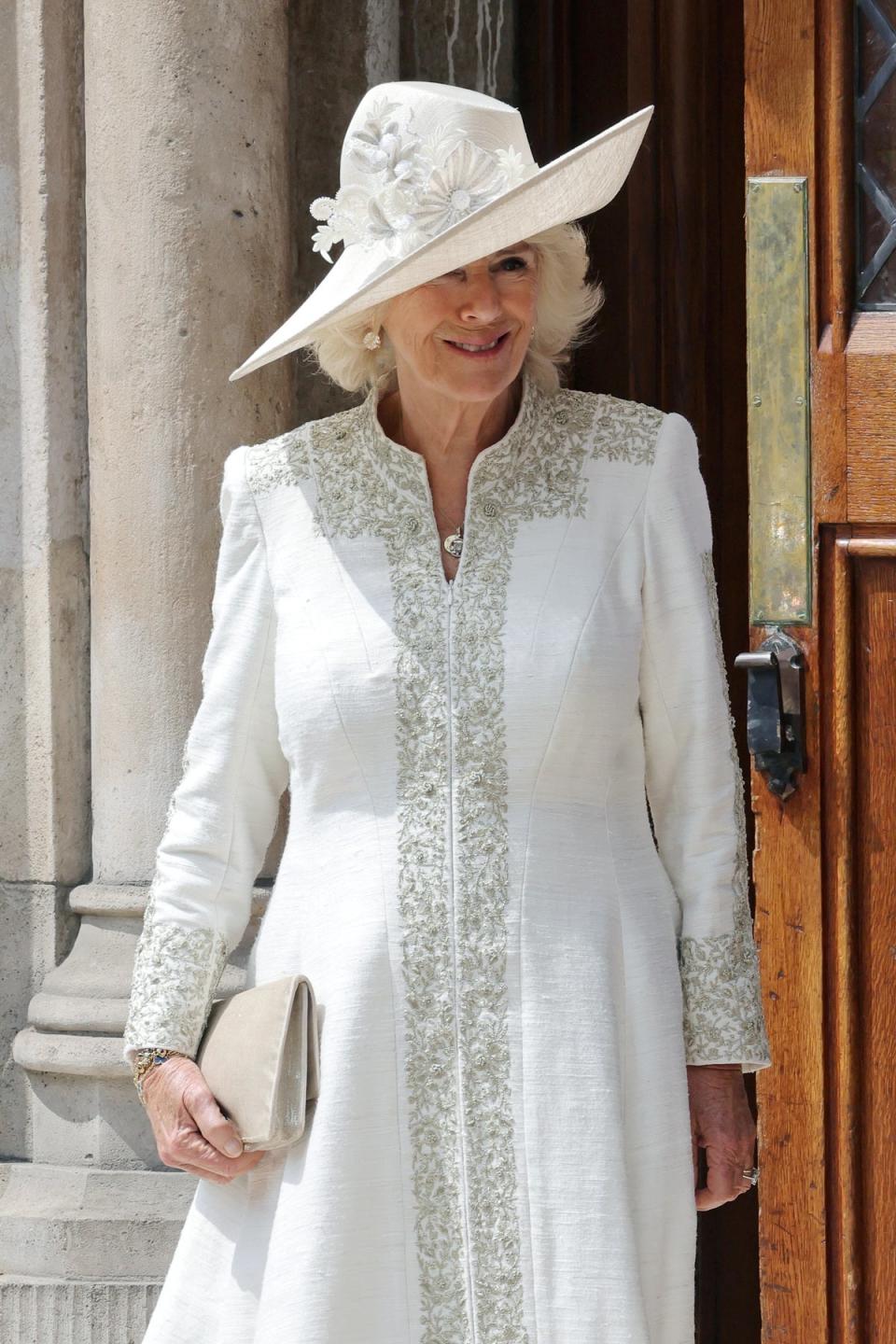 The dress had a floral embroidery trim (Getty Images)