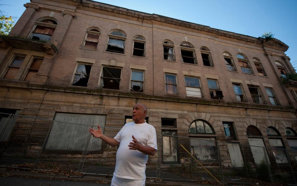 Mayor Lou Mavrakis, who would like to demolish much of the remaining downtown, and offer the land for new development, in Monessen - JEFF SWENSEN 