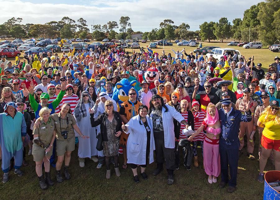 300 brave participants from right around the left Adelaide for a mysterious five-day round-trip adventure with no clue where they were headed. Source: Chris Ashton