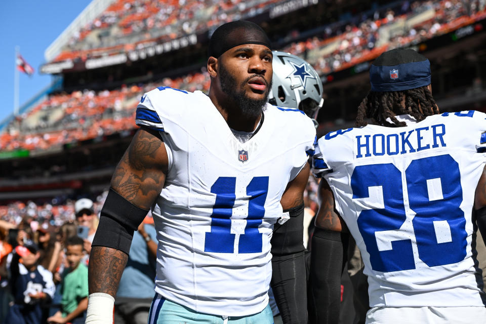 CLEVELAND, OHIO - SEPTEMBER 8: Micah Parsons #11 of the Dallas Cowboys walks off the field prior to a game against the Cleveland Browns at Huntington Bank Field on September 8, 2024 in Cleveland, Ohio. (Photo by Nick Cammett/Diamond Images via Getty Images)