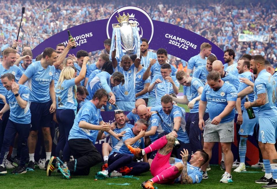 Manchester City have been crowned Premier League champions (Martin Rickett/PA) (PA Wire)