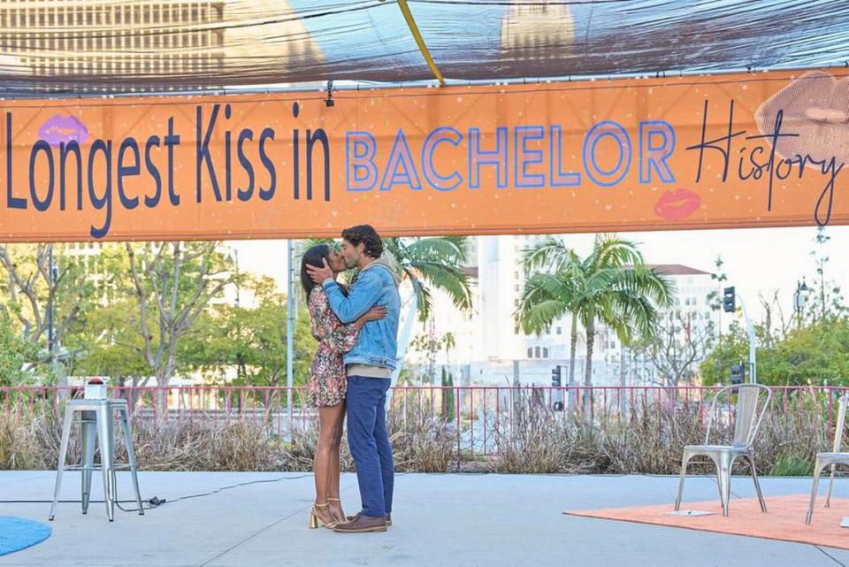 Charity and Joey broke the record for the longest kiss in Bachelor history.