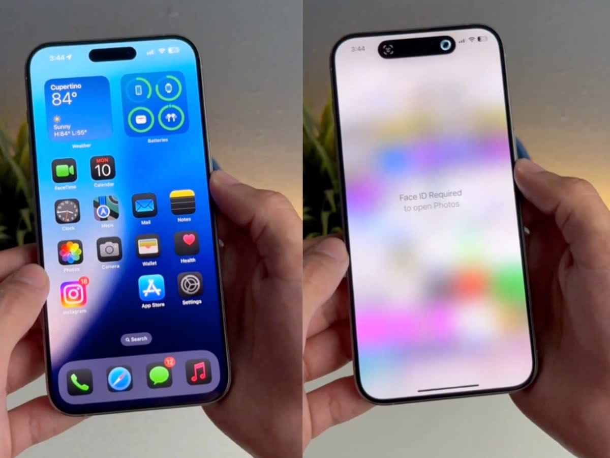 iPhones with iOS 18 will nbe able to hide certain apps and lock them behind Face ID (X/Twitter)