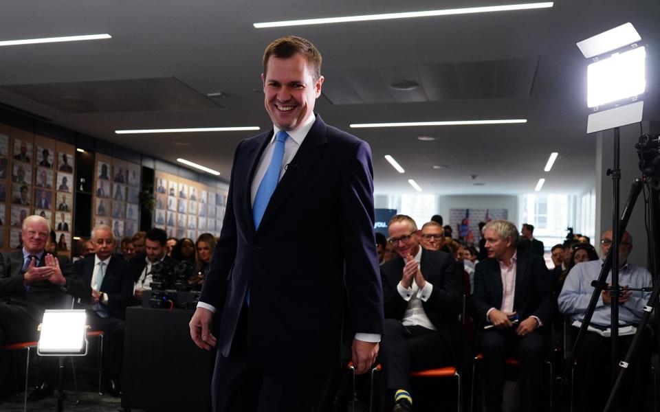 Robert Jenrick delivers a speech at the Policy Exchange think tank in central London