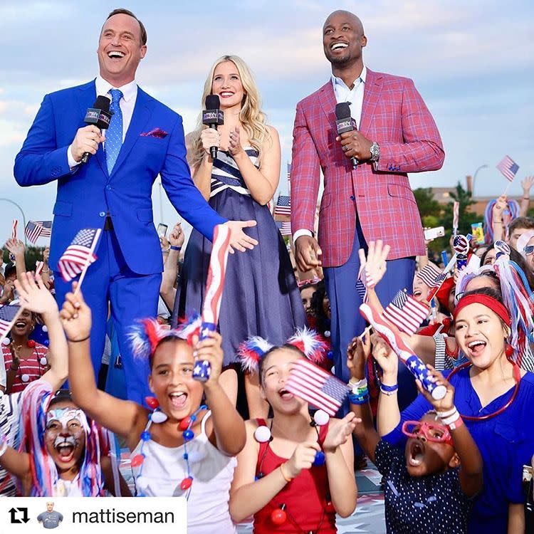 <p>#Repost @mattiseman: Hey America, #AmericanNinjaWarrior is taking over @yahootv! @kristineleahy @akbar_gbaja & I sharing behind the scenes shots from the finals in Vegas. #Gold </p>