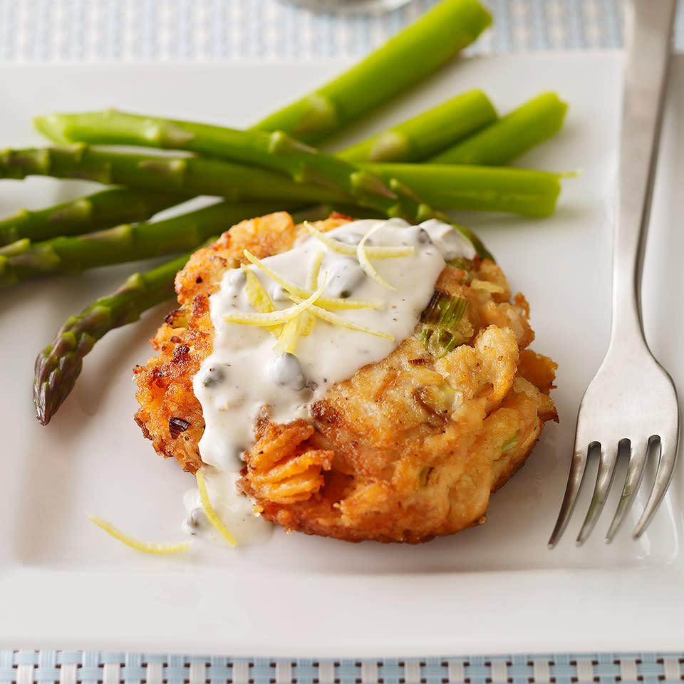 Salmon Cakes with Caper Mayonnaise
