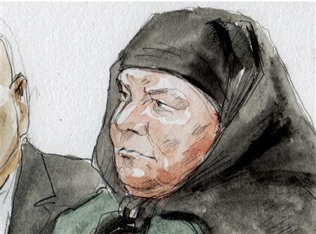 Colleen LaRose is shown in this courtroom sketch during her sentencing hearing in Philadelphia, Pennsylvania January 6, 2014. LaRose, who calls herself Jihad Jane, was sentenced to 10 years in prison Monday for a failed al Qaeda-linked plot to kill a Swedish artist who had depicted the head of the Muslim Prophet Mohammad on a dog. REUTERS/Art Lien